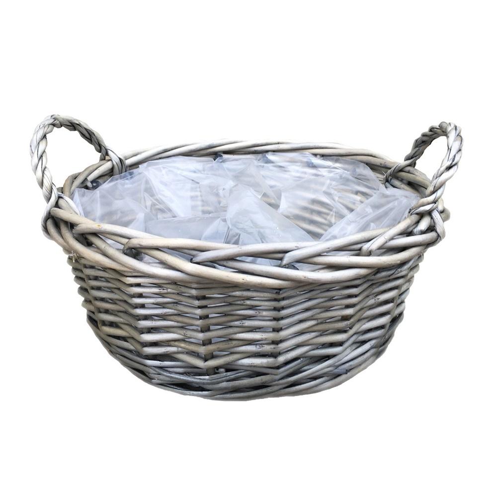 Red Hamper Small Round Antique Wash Display Tray