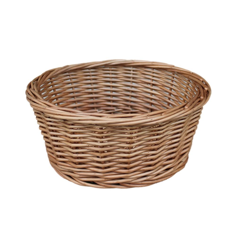Red Hamper Light Steamed Round Wicker Tray