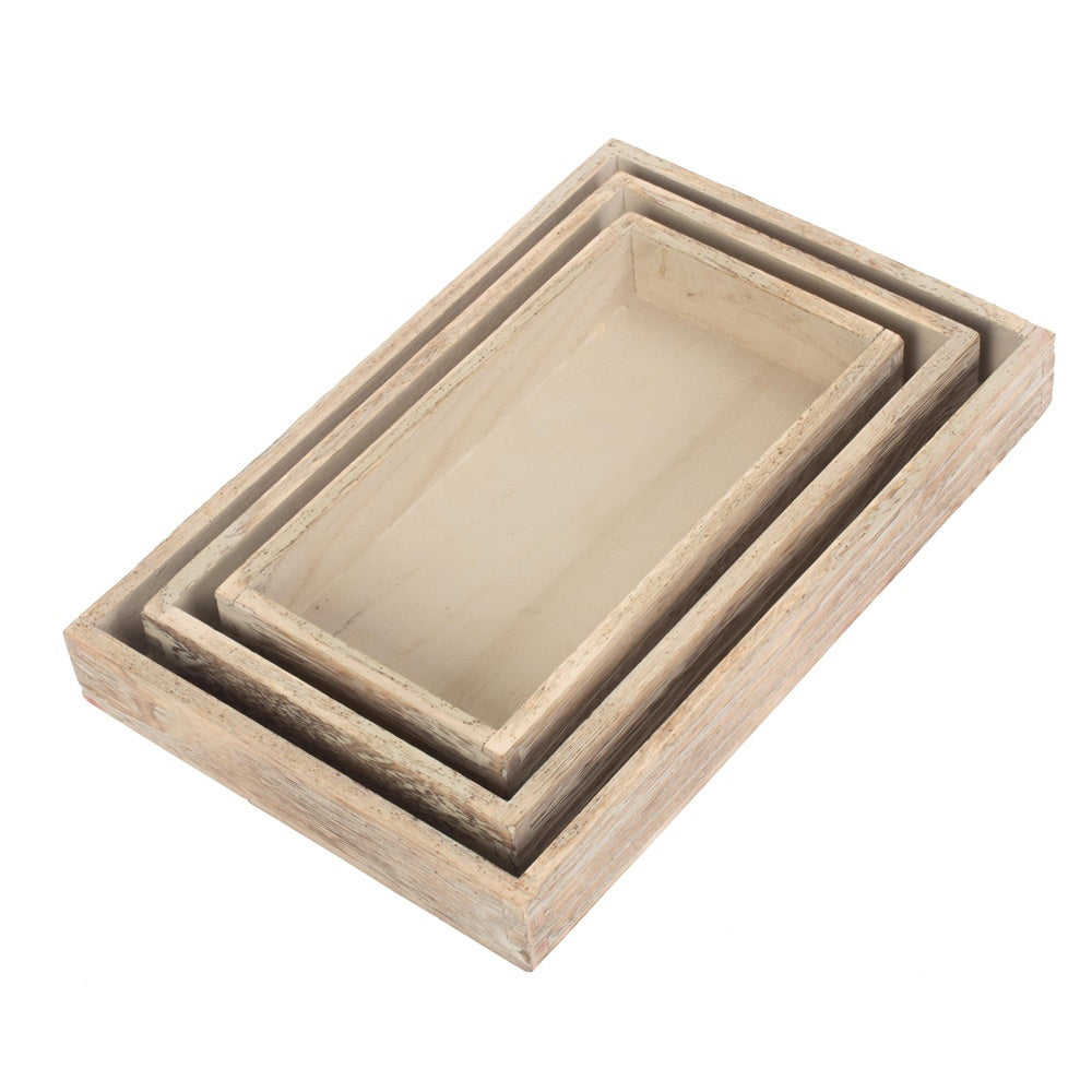 Shallow Wooden Plinth Tray