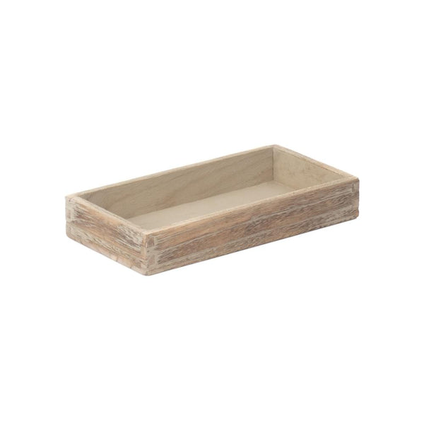 Red Hamper Shallow Wooden Plinth Tray
