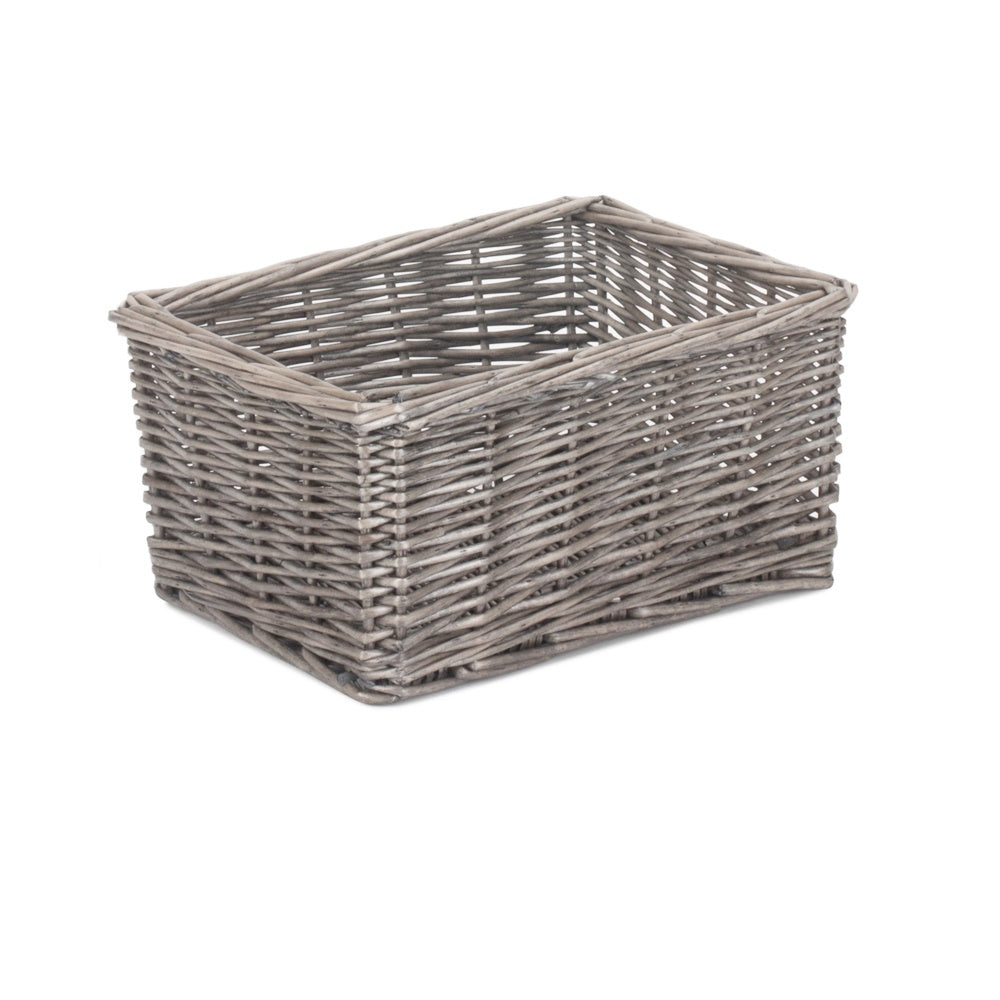 Antique Wash Finish Wicker Tray