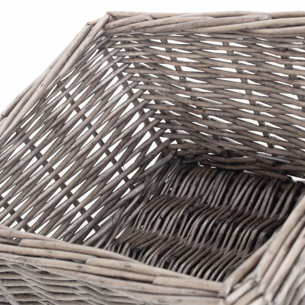 Red Hamper Antique Wash Finish Wicker Tray
