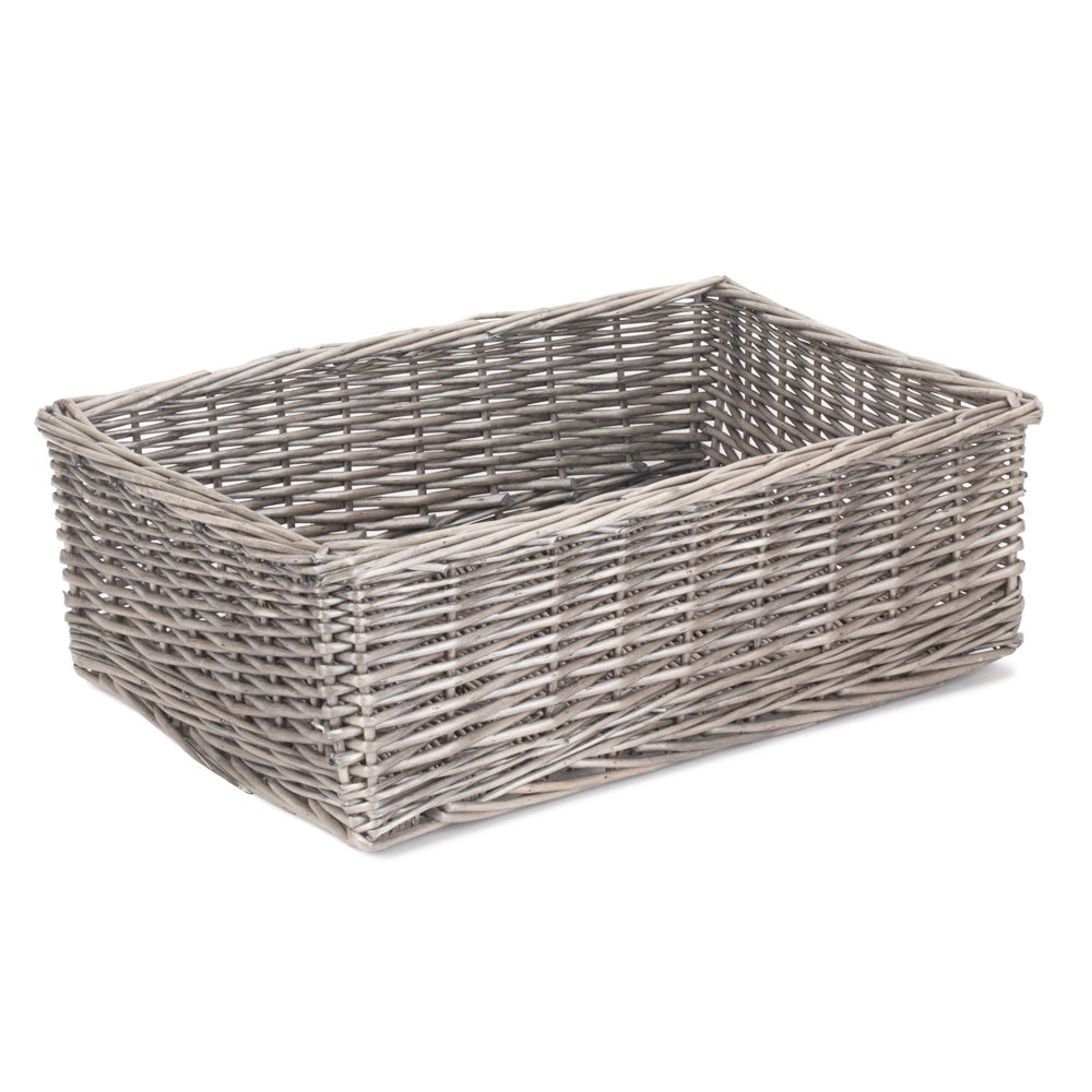 Red Hamper Antique Wash Finish Wicker Tray