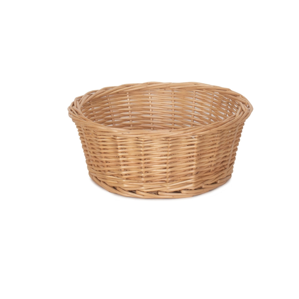24cm Round Buff Willow Tapered Wicker Tray