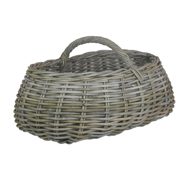 Red Hamper Grey Rattan Market Basket