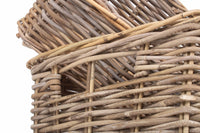 Shallow Kubu Grey Rattan Rectangular Basket