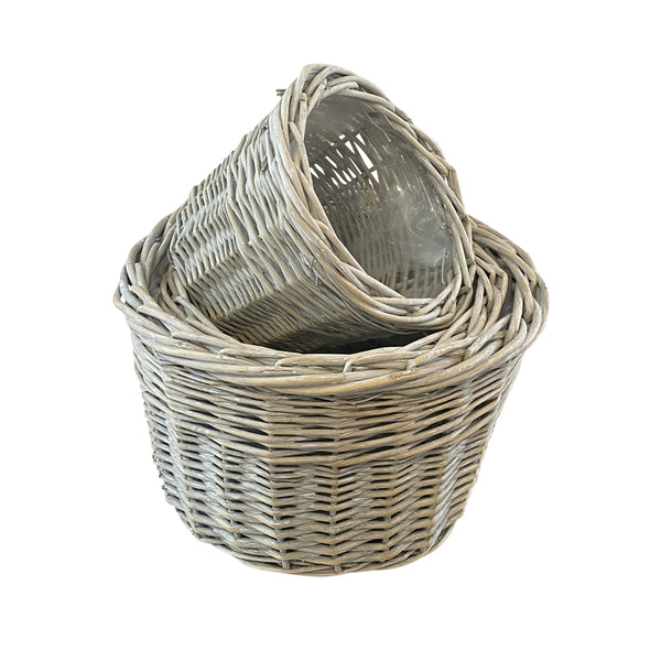 Red Hamper Provence Round Garden Planters Set of 3