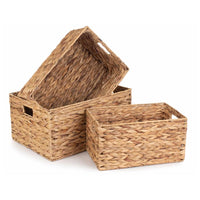 Red Hamper Water Hyacinth Rectangular Storage Basket
