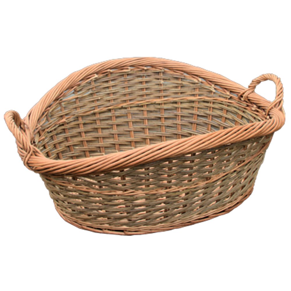 Red Hamper Roll Top Loose Weave Wicker Wash Basket
