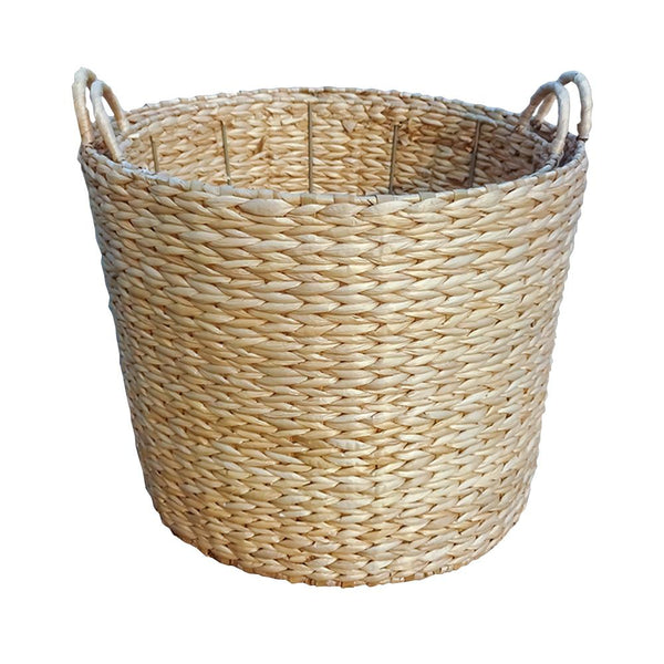 Red Hamper Round Water Hyacinth Storage Baskets