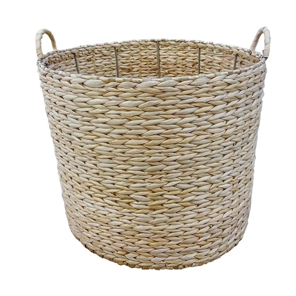 Red Hamper Round Water Hyacinth Storage Baskets