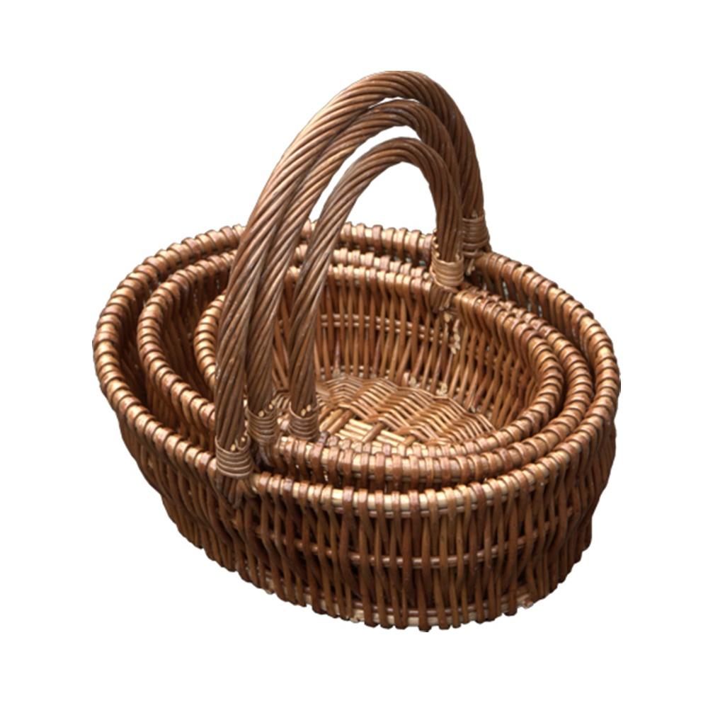 Set of 3 Oval Gift Shopping Baskets