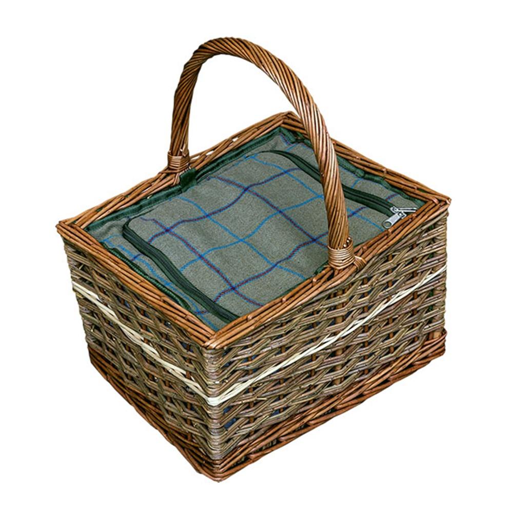 Picknickkorb aus Yorkshire-Weide mit eingebautem Kühler