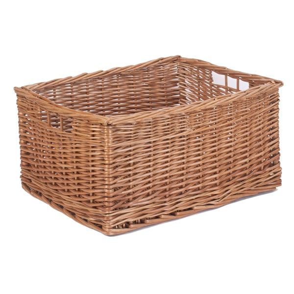 Red Hamper Double Steamed Wicker Storage Basket
