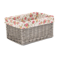 Red Hamper Antique Wash Garden Rose Willow Storage Baskets