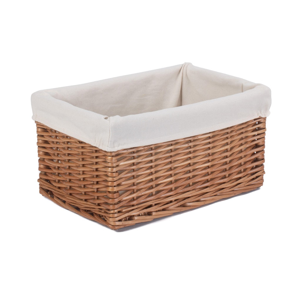 Cotton Lined Double Steamed Storage Wicker Basket