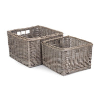 Square Antique Wash Unlined Storage Basket