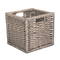 Wooden Framed Split Willow Storage Basket