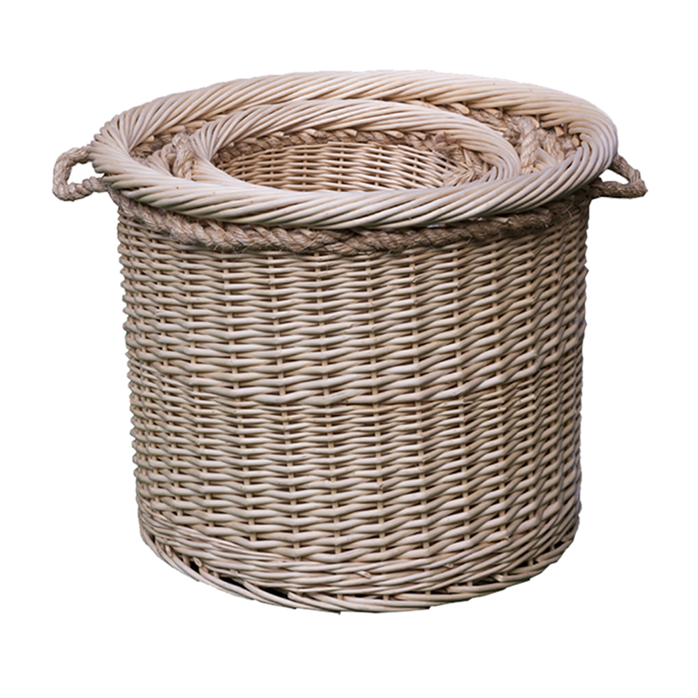 Red Hamper Set of 3 Deluxe Rope Handled Log basket