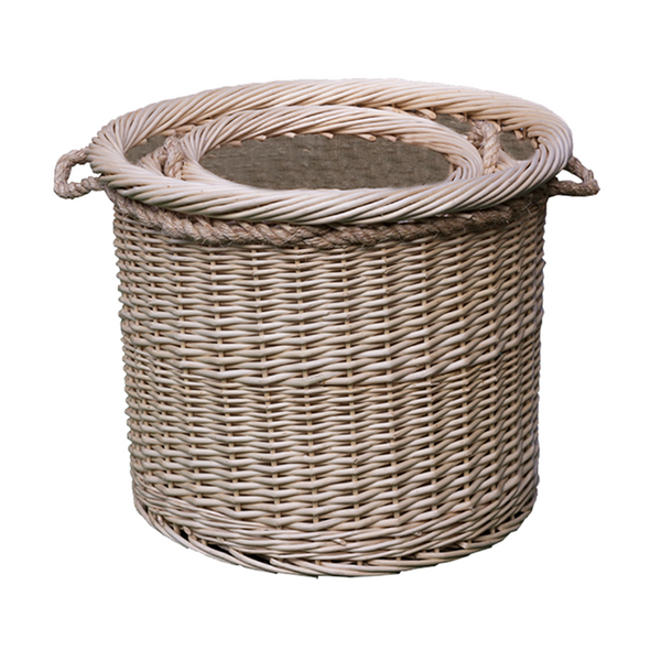 Red Hamper Set of 3 Deluxe Rope Handled Lined Log basket