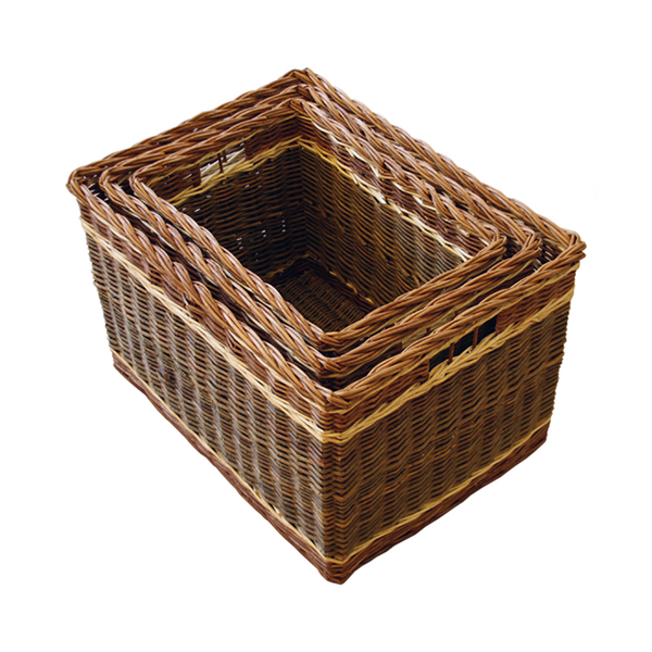 Red Hamper Set of 3 Windemere Log basket