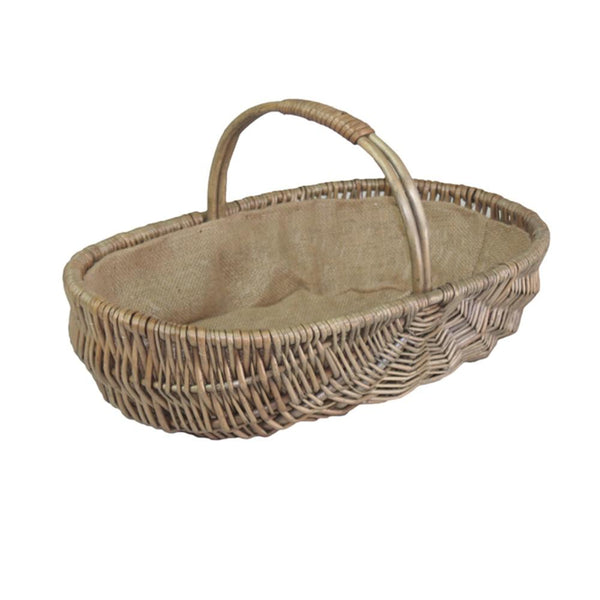 Red Hamper Shallow Antique Wash Lined Garden Trug