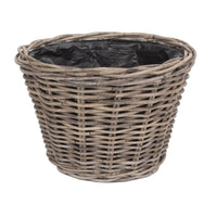 Tapered Rattan Round Planter with Plastic Lining