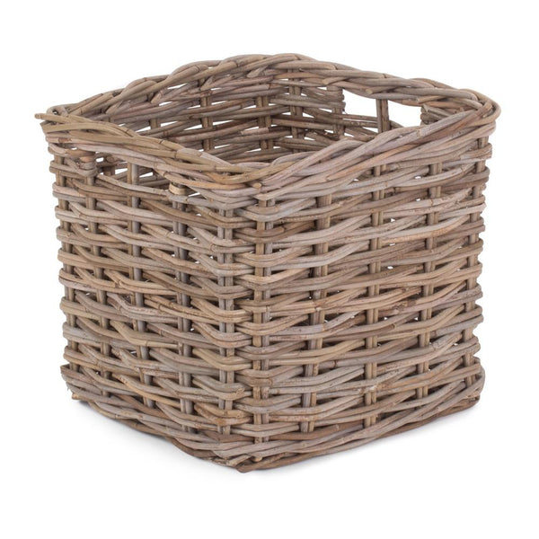 Red Hamper Square Kubu Grey Rattan Storage Basket