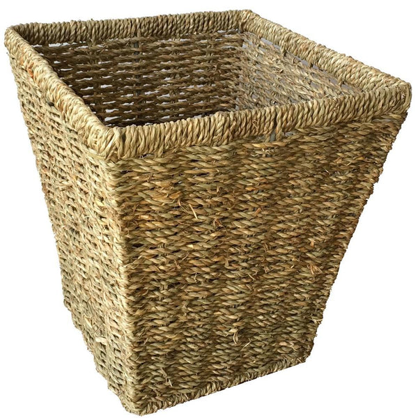 Red Hamper Seagrass Square Waste Paper Basket Bin