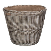 Antique Wash Tapered Round Grey Lined Log Basket