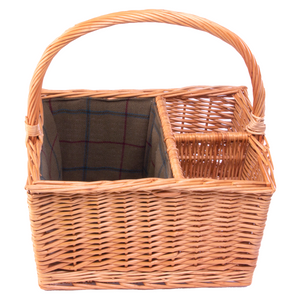 Red Hamper 2 Bottle with Lining Picnic Basket