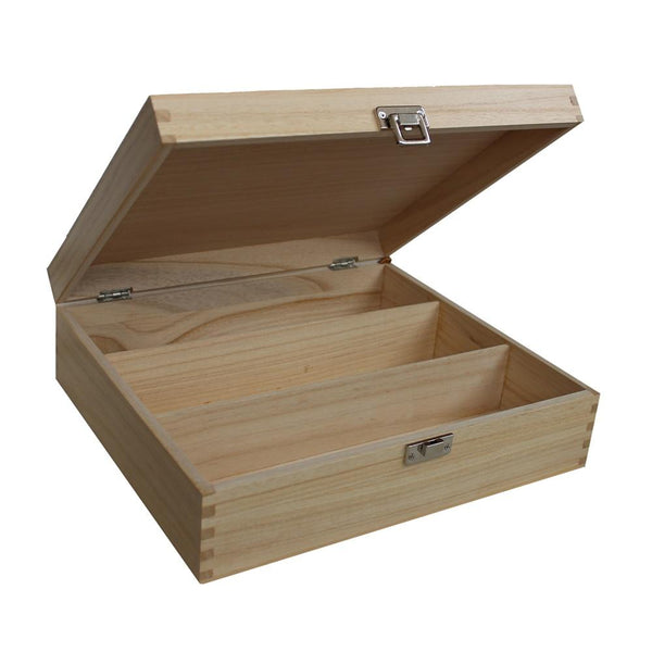 Red Hamper Three Bottle Clear Varnish Wooden Box
