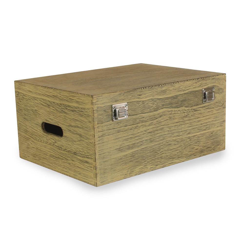 40cm Oak Effect Wooden Box
