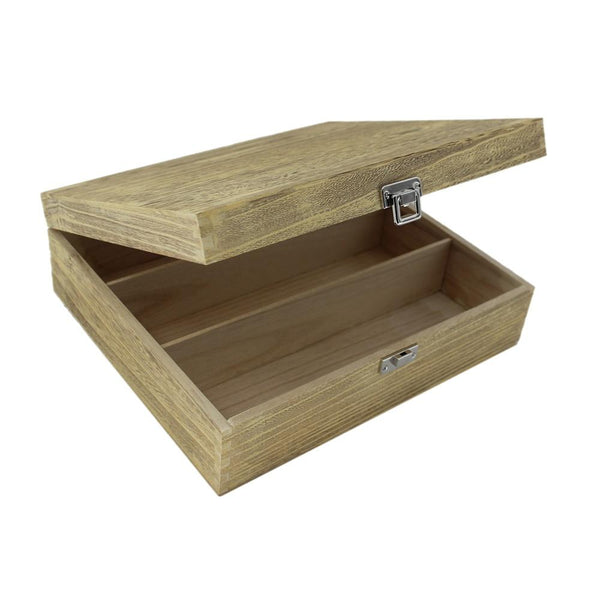 Red Hamper Three Bottle Oak Effect Wooden Box