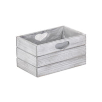 Red Hamper Vintage White Wash Effect Wooden Planter With Plastic Lining