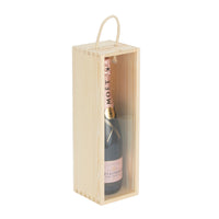 Single Bottle Wooden Box With Clear Acrylic Sliding Lid