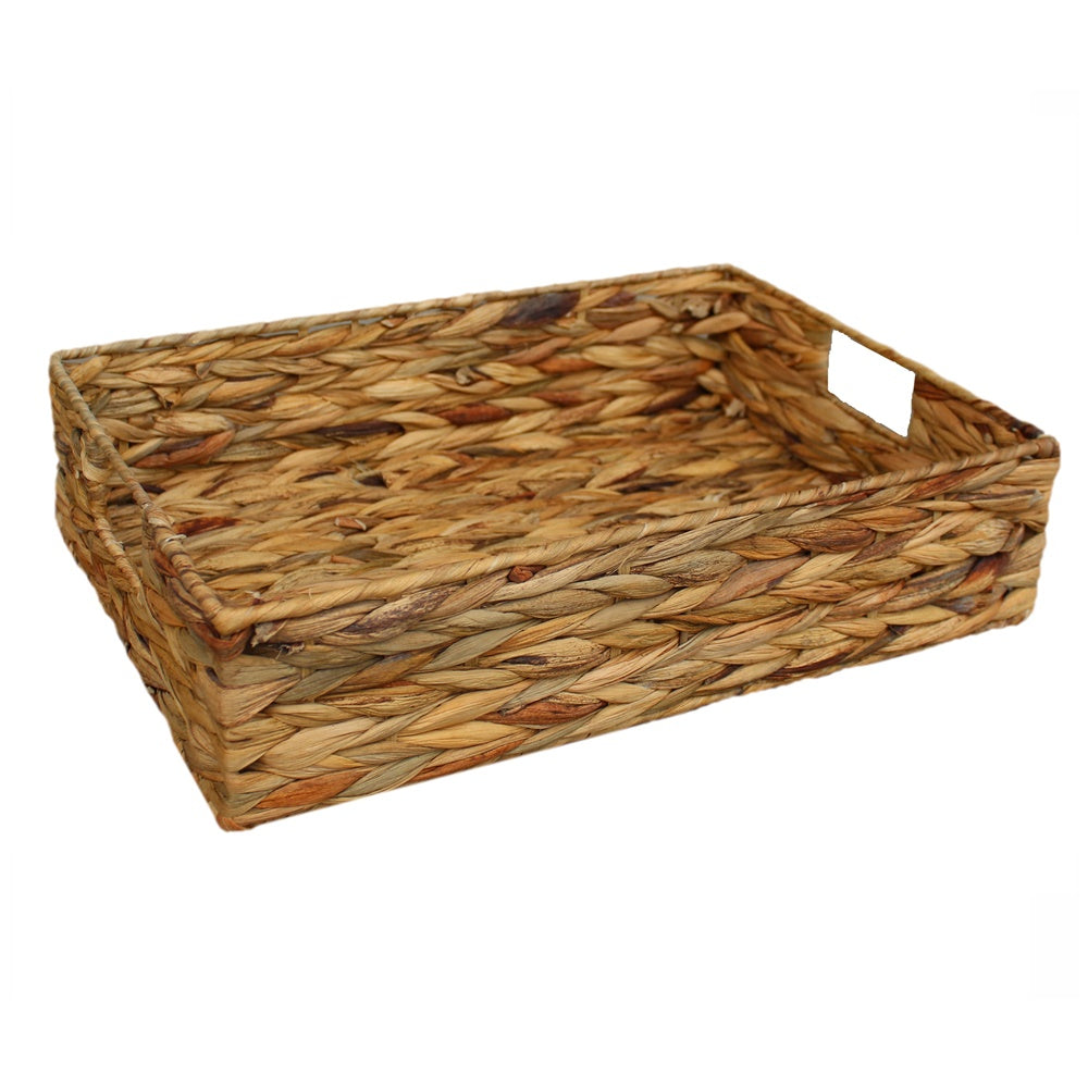 Water Hyacinth Shallow Rectangular Storage Basket