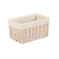 Red Hamper White Lined Storage Wicker Basket
