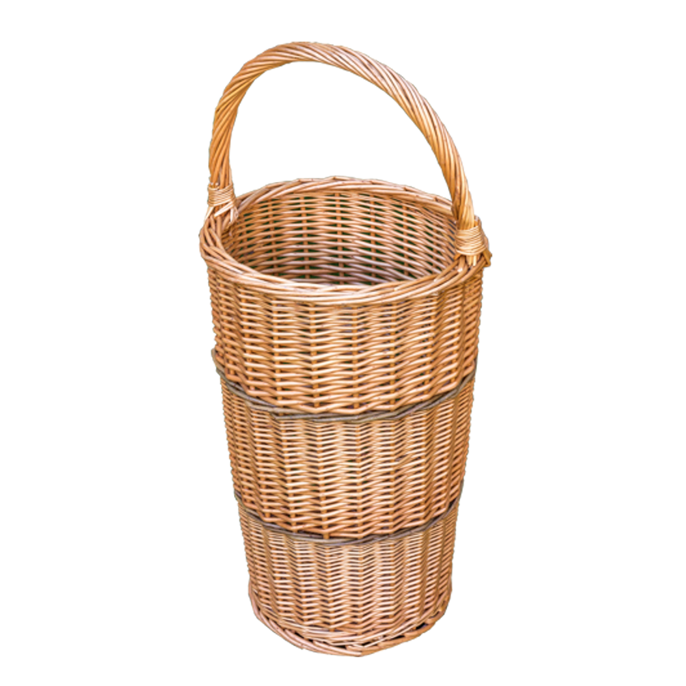 Red Hamper Umbrella Walking Stick Wicker Basket with Handle