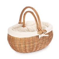 Deluxe Wicker Shopping Basket With White Lining