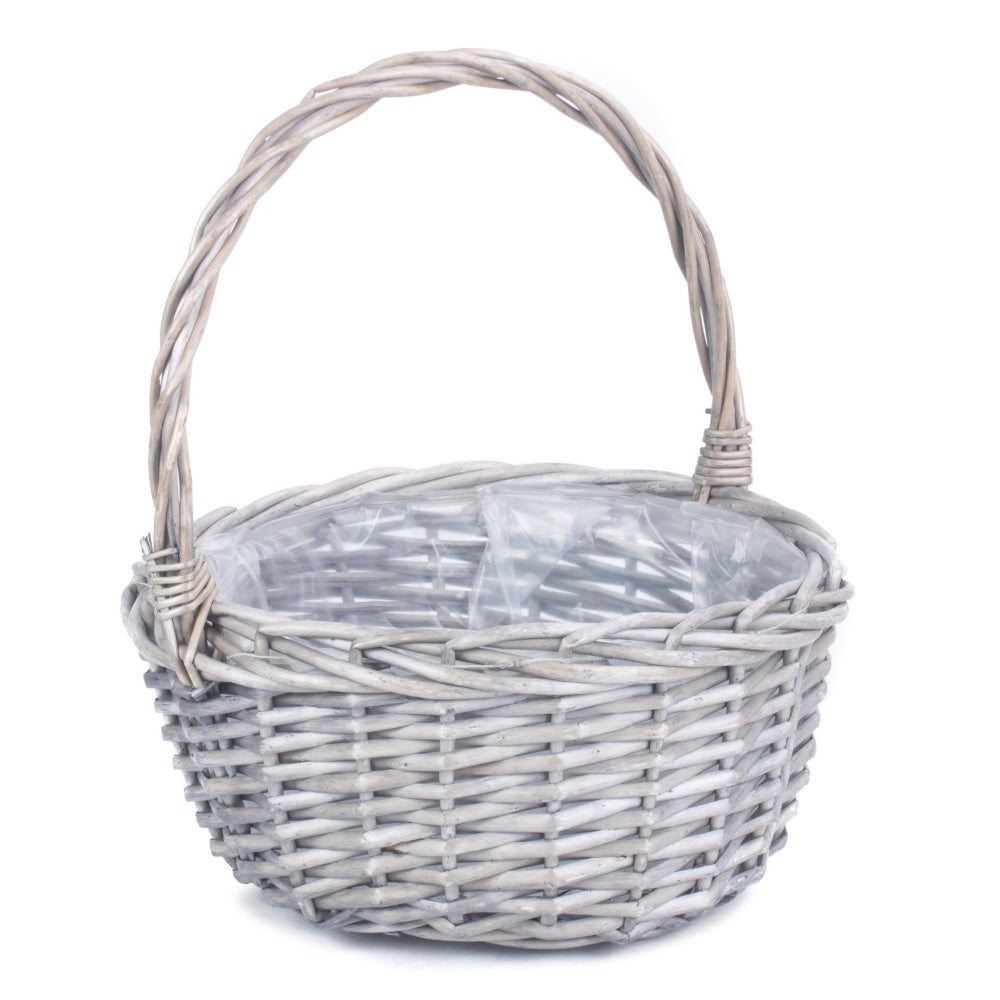 Medium Round Flower Wicker Basket