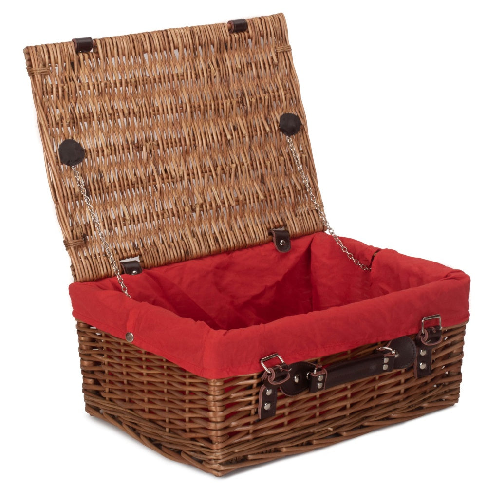 Red Hamper Double Steamed 40cm Picnic Basket