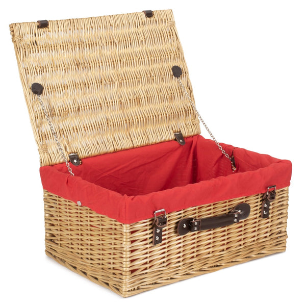 Red Hamper Buff 51cm Picnic Basket