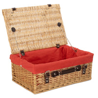 Red Hamper Buff 45cm Picnic Basket
