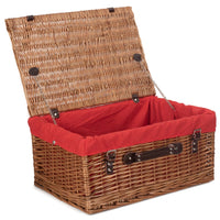 Red Hamper Double Steamed 51cm Picnic Basket