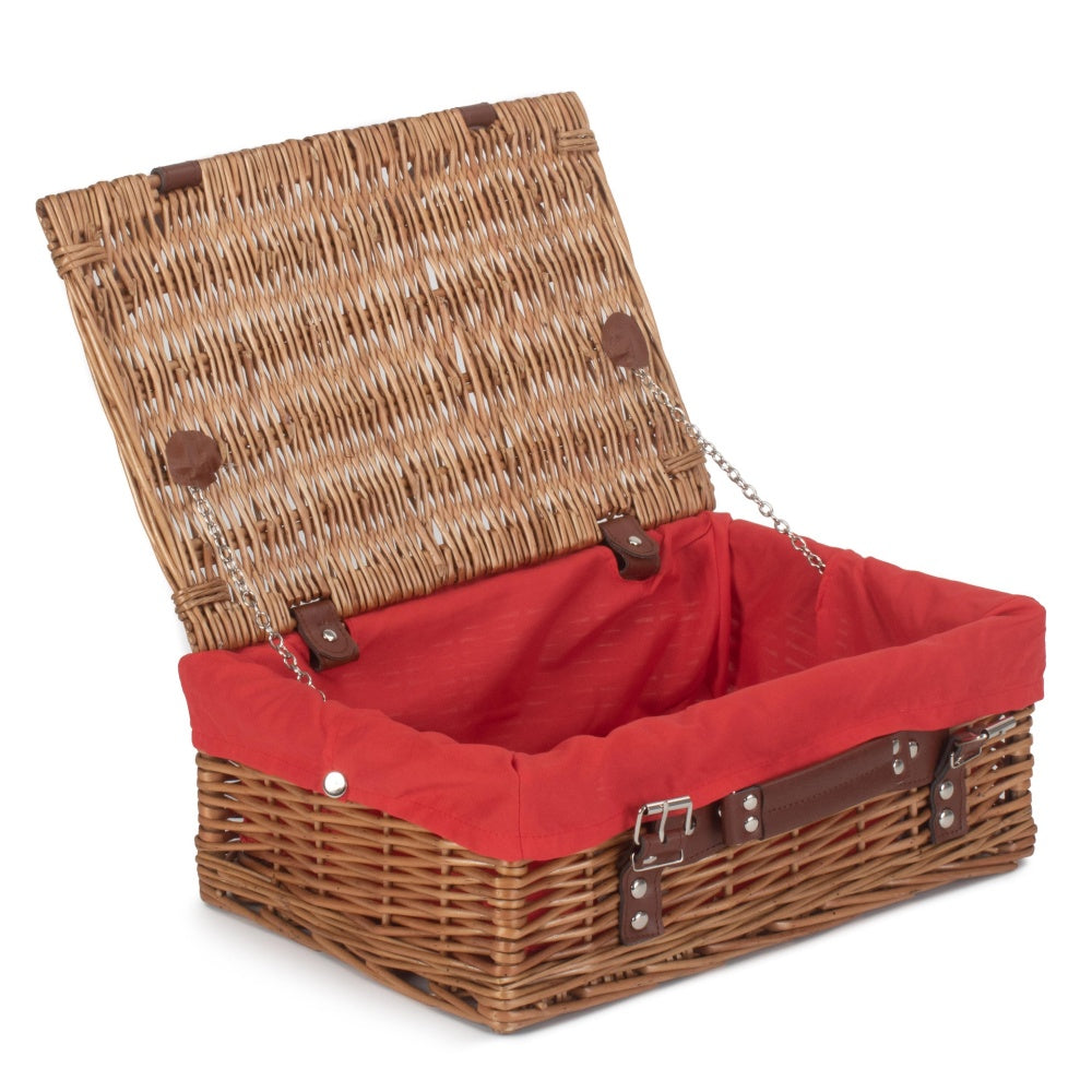 Red Hamper Double Steamed Wicker Picnic Basket