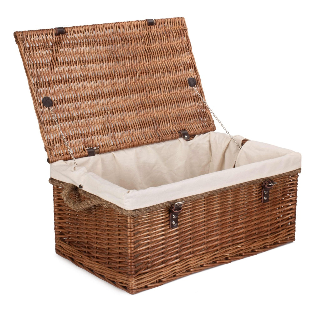 61cm Double Steamed Rope Handled Trunk | Red Hamper