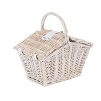 Red Hamper Small White Elegant Picnic Wicker Basket