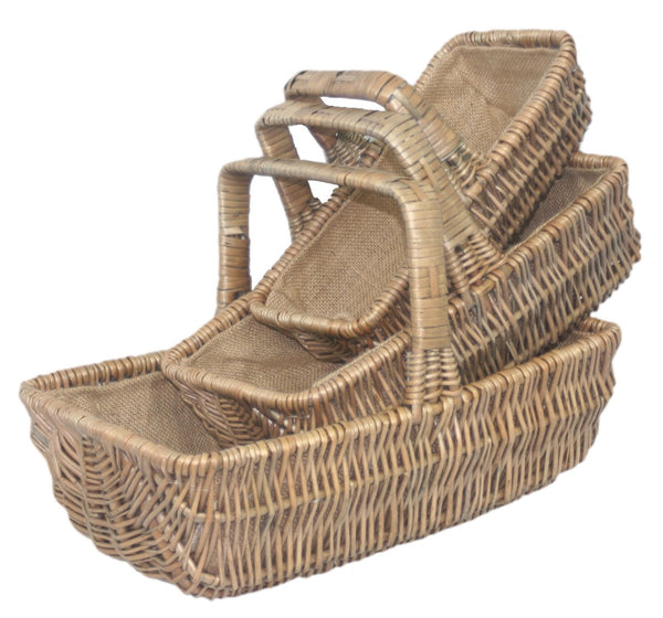 Red Hamper Rectangular Wicker Garden Trugs