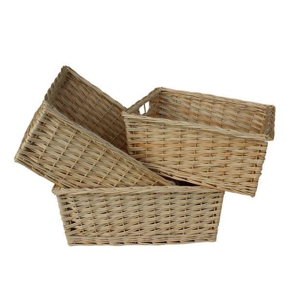 Red Hamper Kitchen Storage Wicker Basket